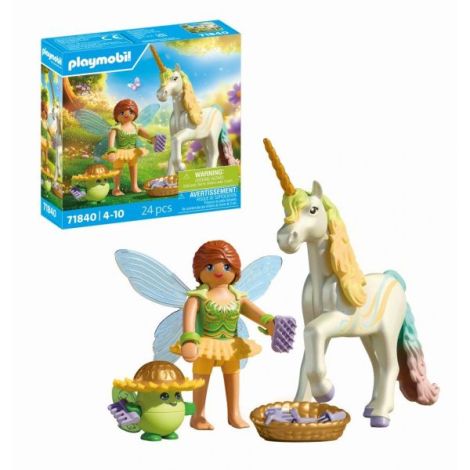 Playmobil - Jucarie de rol Figurina de colectie unicornul Rainbow Flower si zana - imagine 7